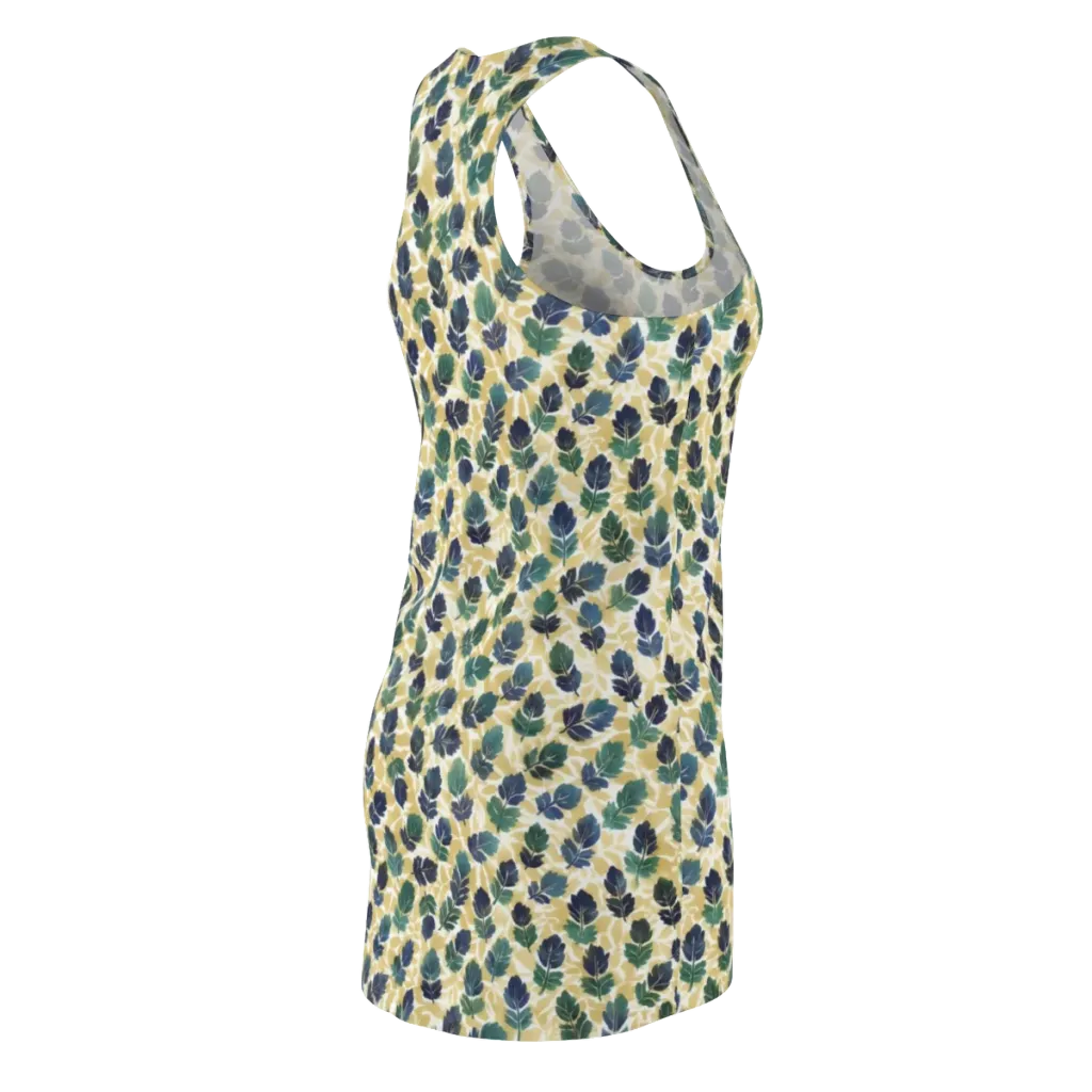 Golden Leaf Drift on Racerback Dress — Back Side