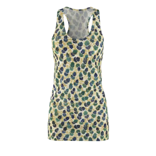 Golden Leaf Drift on a Racerback Dress