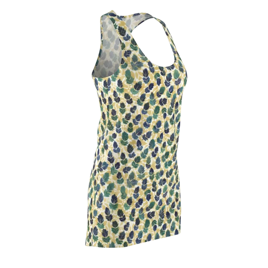 Golden Leaf Drift on Racerback Dress — Front Side
