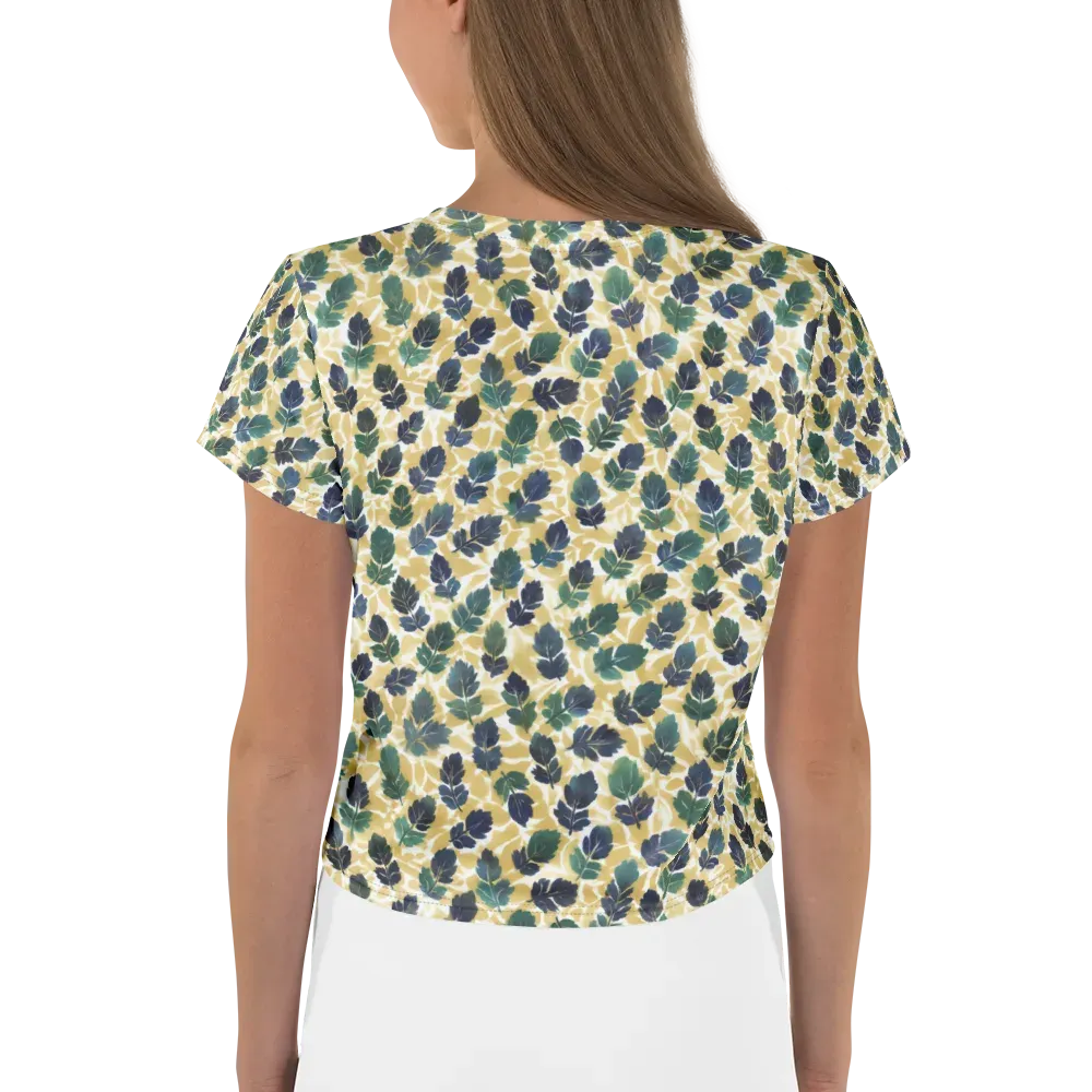 Golden Leaf Drift on Crop Tee — Back