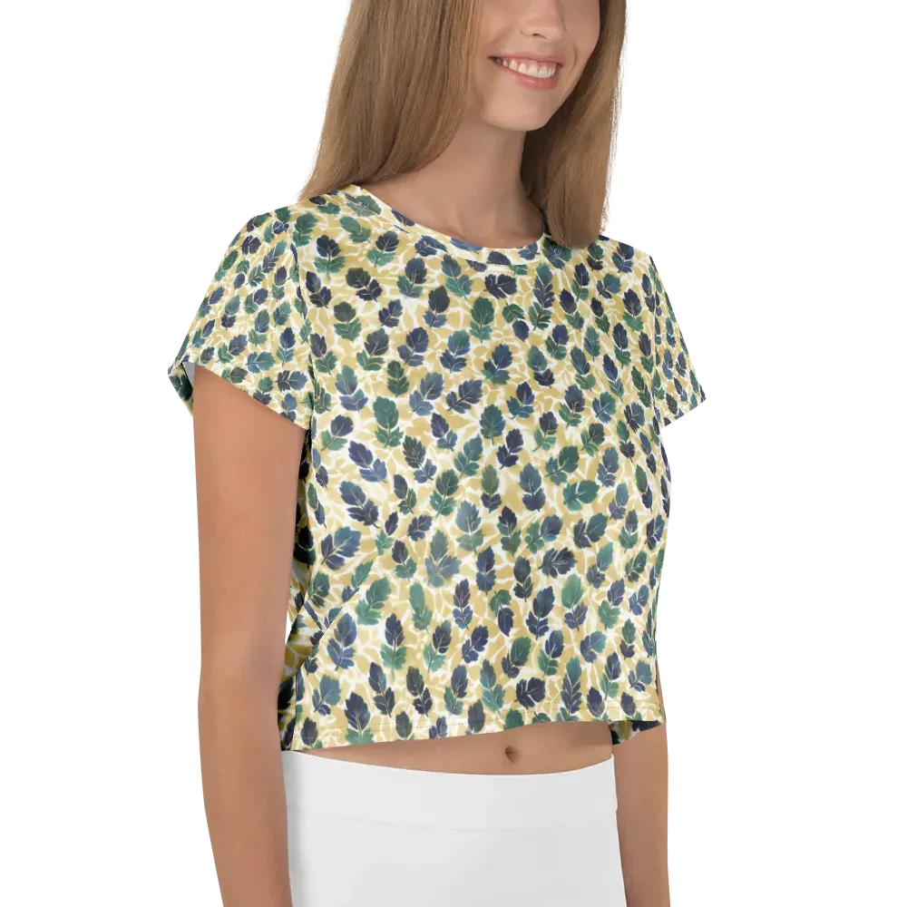 Golden Leaf Drift on Crop Tee — Right