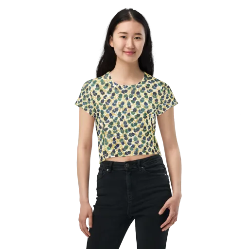 Golden Leaf Drift on a Crop Tee