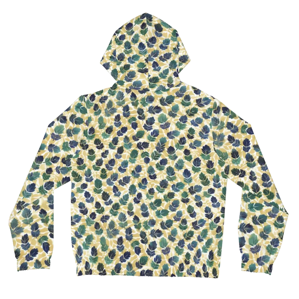 Golden Leaf Drift on Women's Full-Zip Hoodie — Back