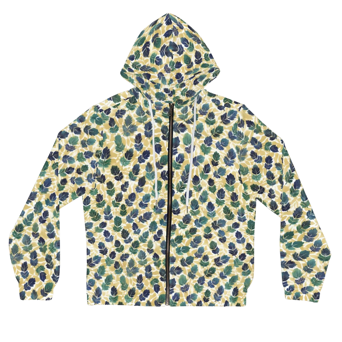 Golden Leaf Drift on Women's Full-Zip Hoodie — Front