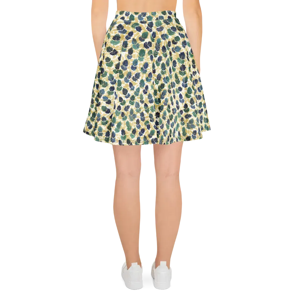 Golden Leaf Drift on Skater Skirt — Back