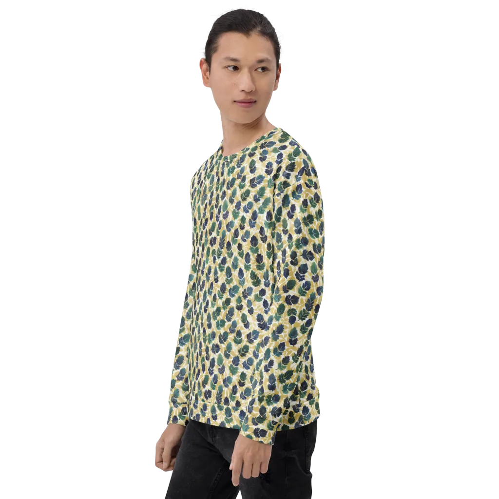 Golden Leaf Drift on Sweatshirt — Left Front
