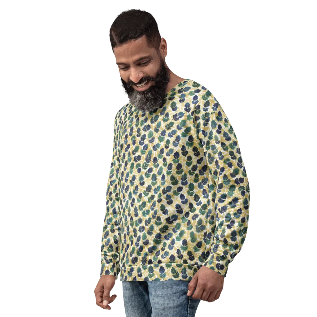 Golden Leaf Drift on Sweatshirt — Left Front