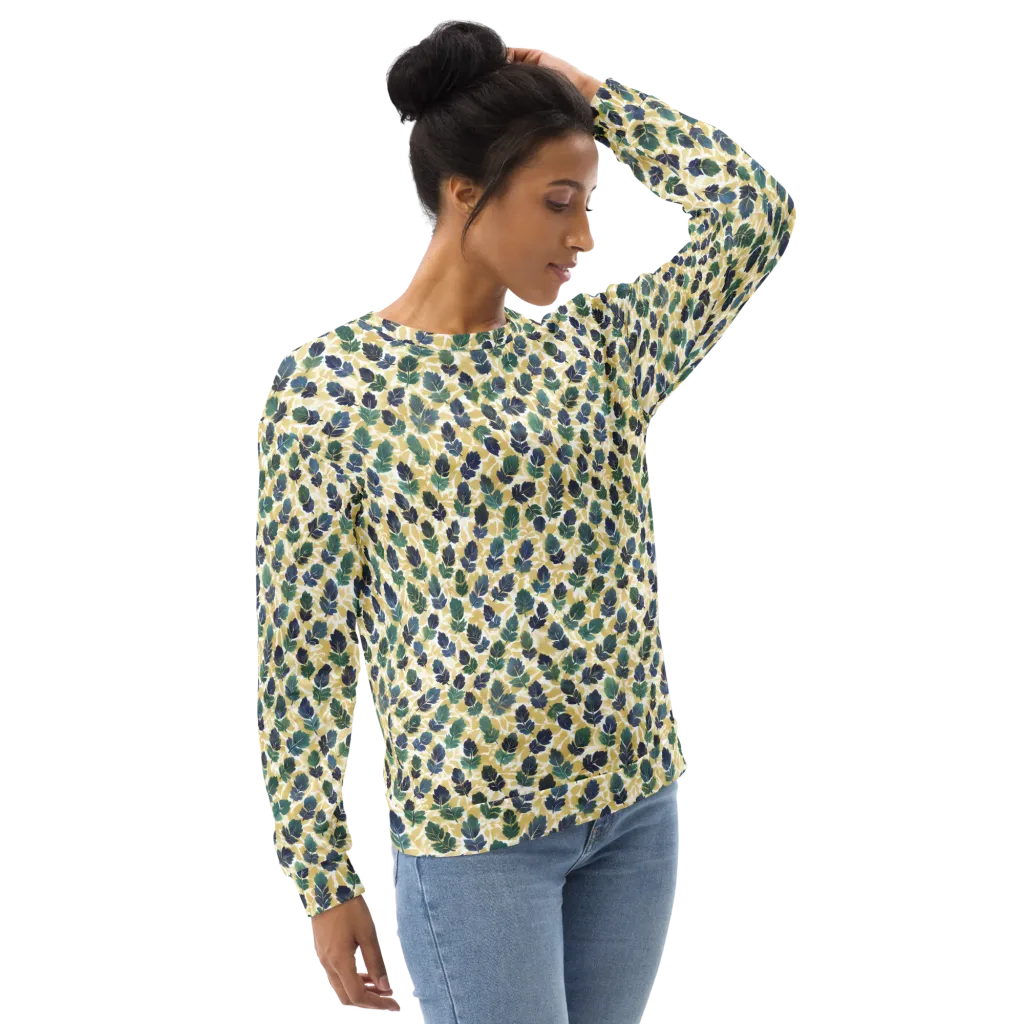 Golden Leaf Drift on Sweatshirt — Right Front