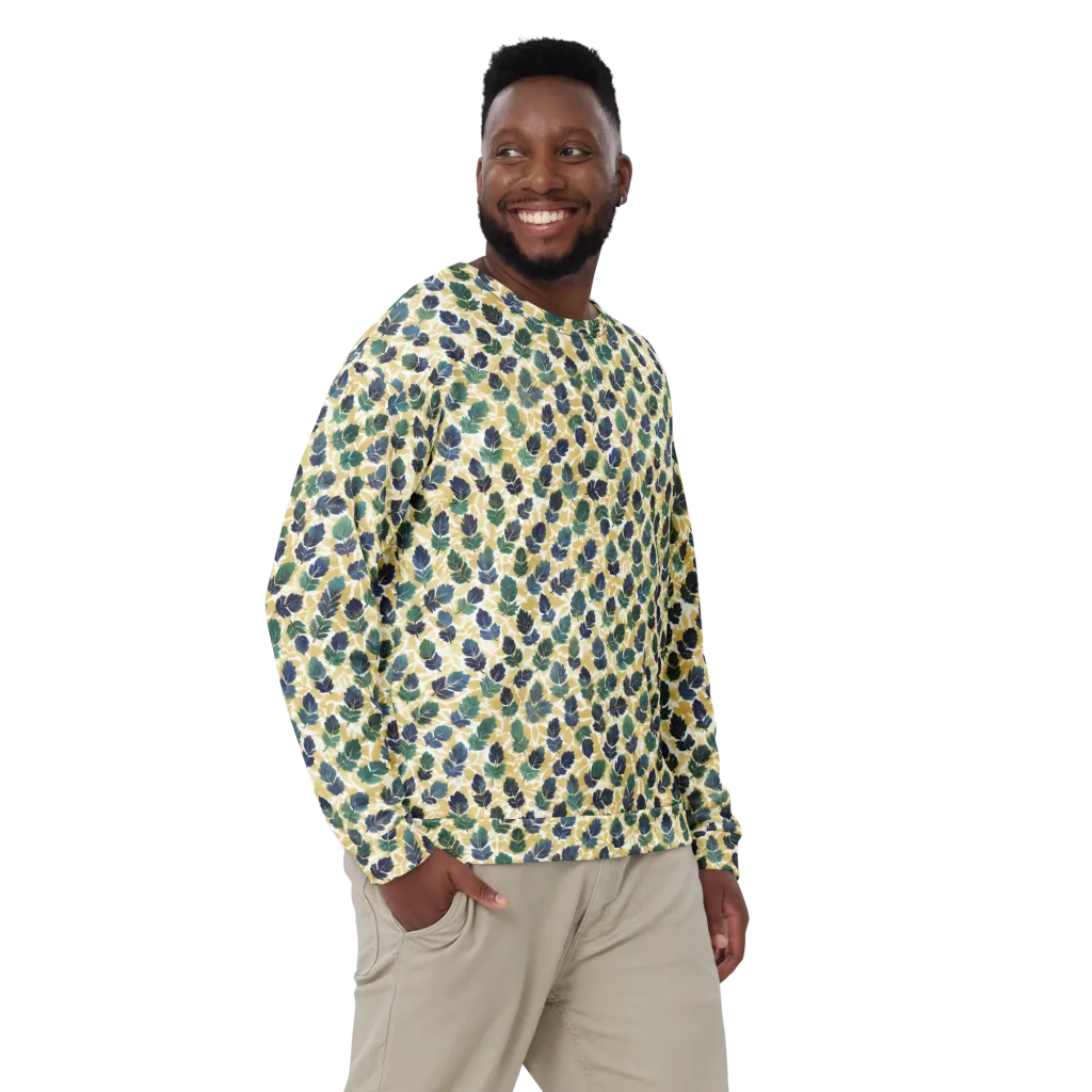 Golden Leaf Drift on Sweatshirt — Front