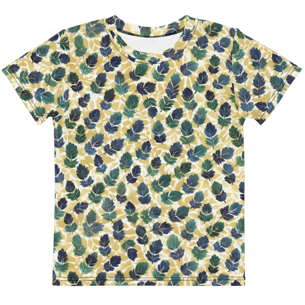 Golden Leaf Drift on Kids Crew Neck T-Shirt — Front