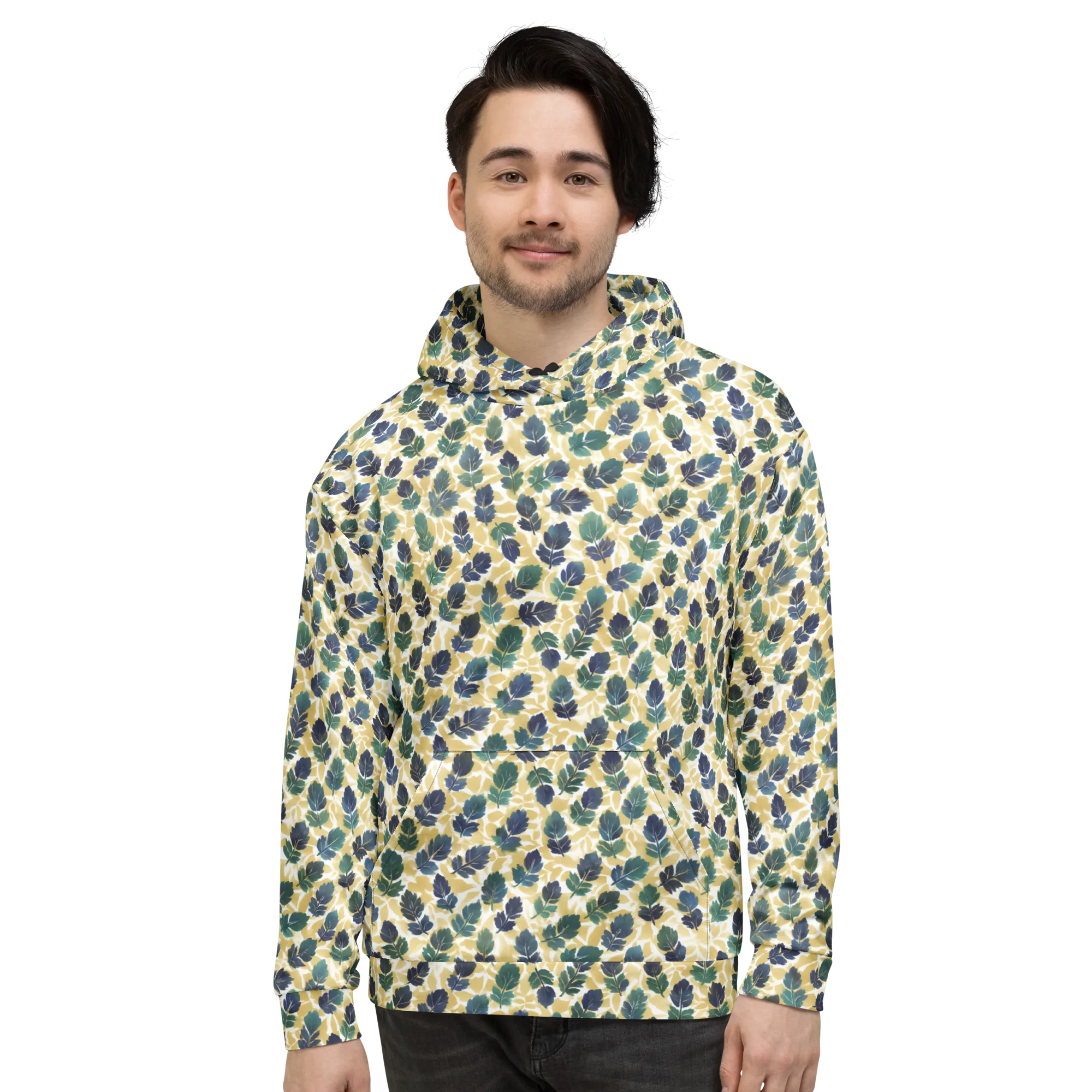 Golden Leaf Drift on Hoodie — Front