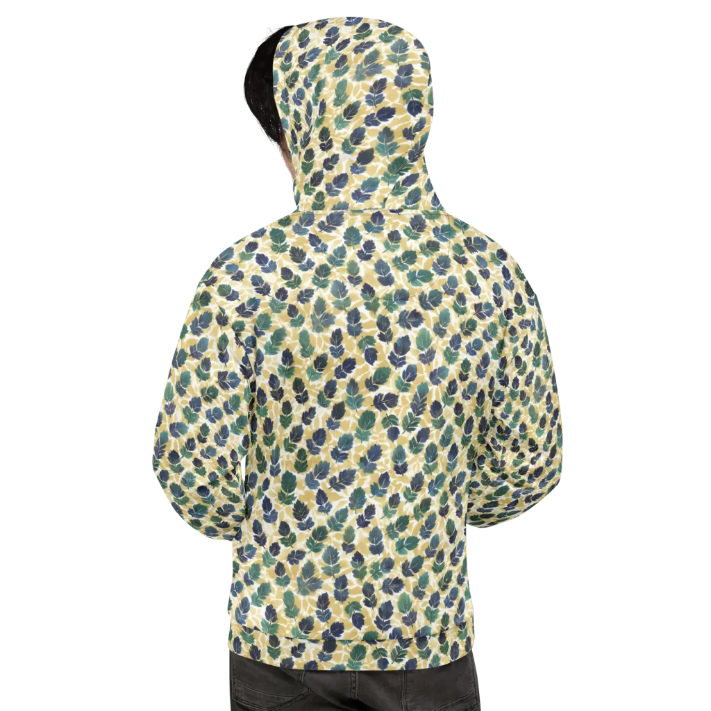 Golden Leaf Drift on Hoodie — Back
