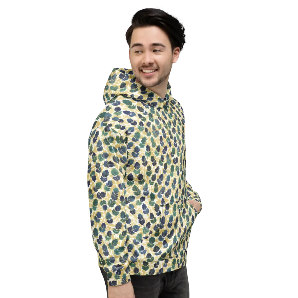 Golden Leaf Drift on Hoodie — Right