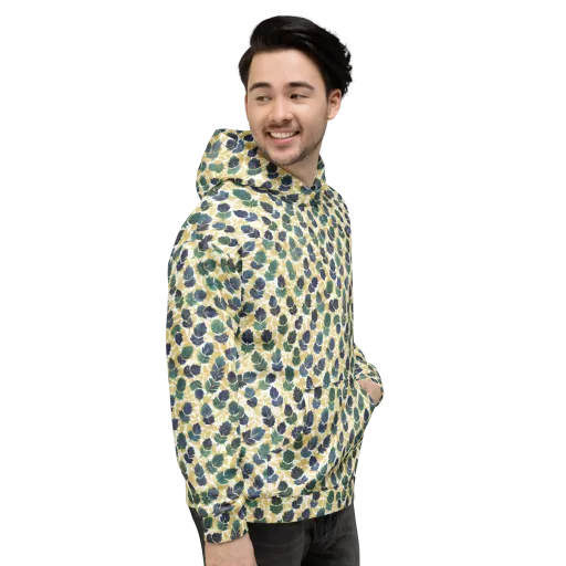 Golden Leaf Drift on a Hoodie