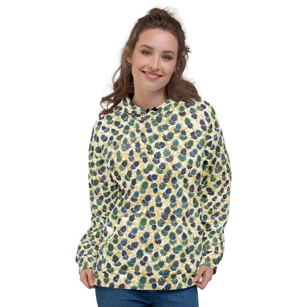 Golden Leaf Drift on Hoodie — Front