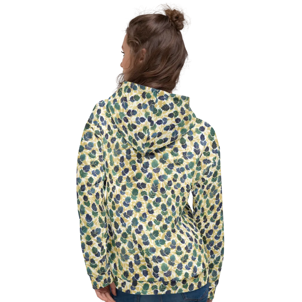 Golden Leaf Drift on Hoodie — Back
