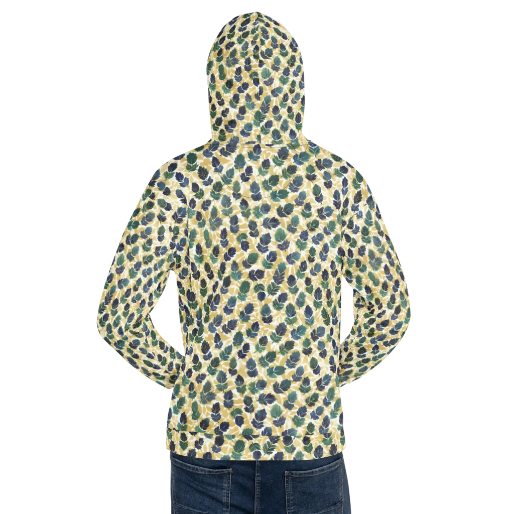 Golden Leaf Drift on Hoodie — Back
