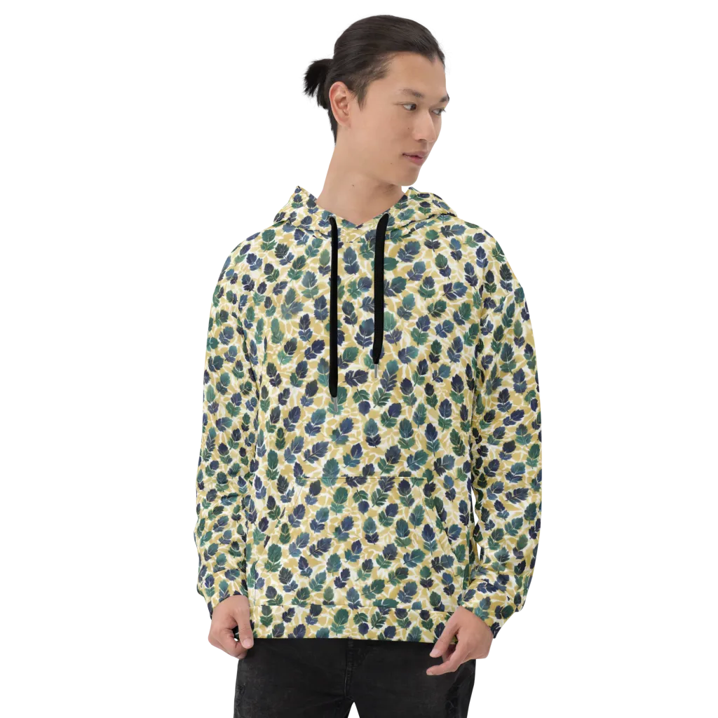 Golden Leaf Drift on Hoodie — Front