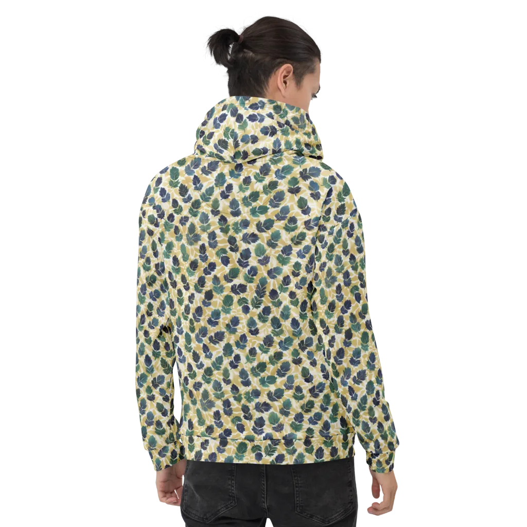 Golden Leaf Drift on Hoodie — Back
