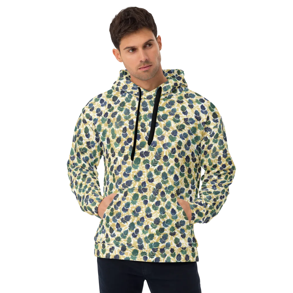 Golden Leaf Drift on Hoodie — Front