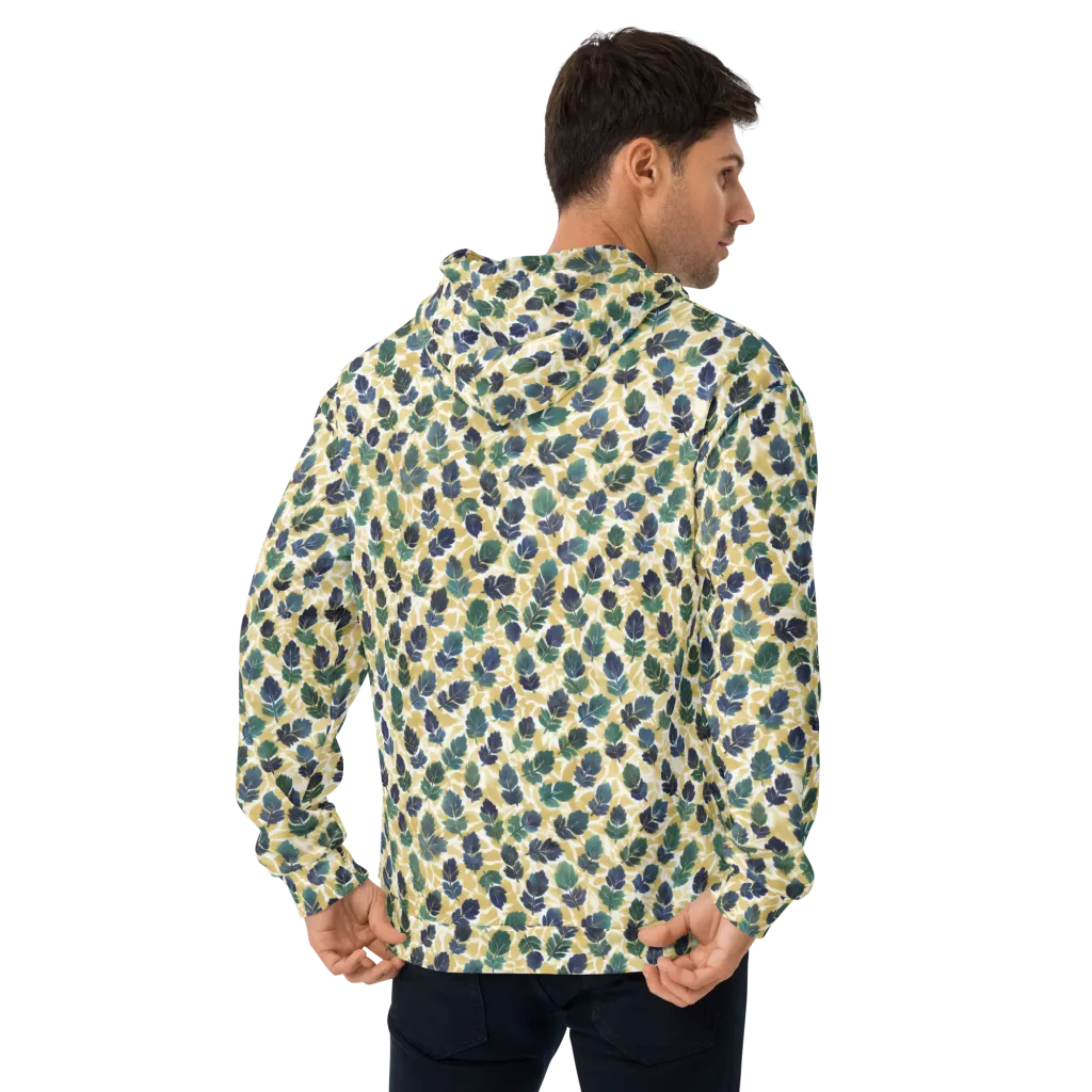 Golden Leaf Drift on Hoodie — Back