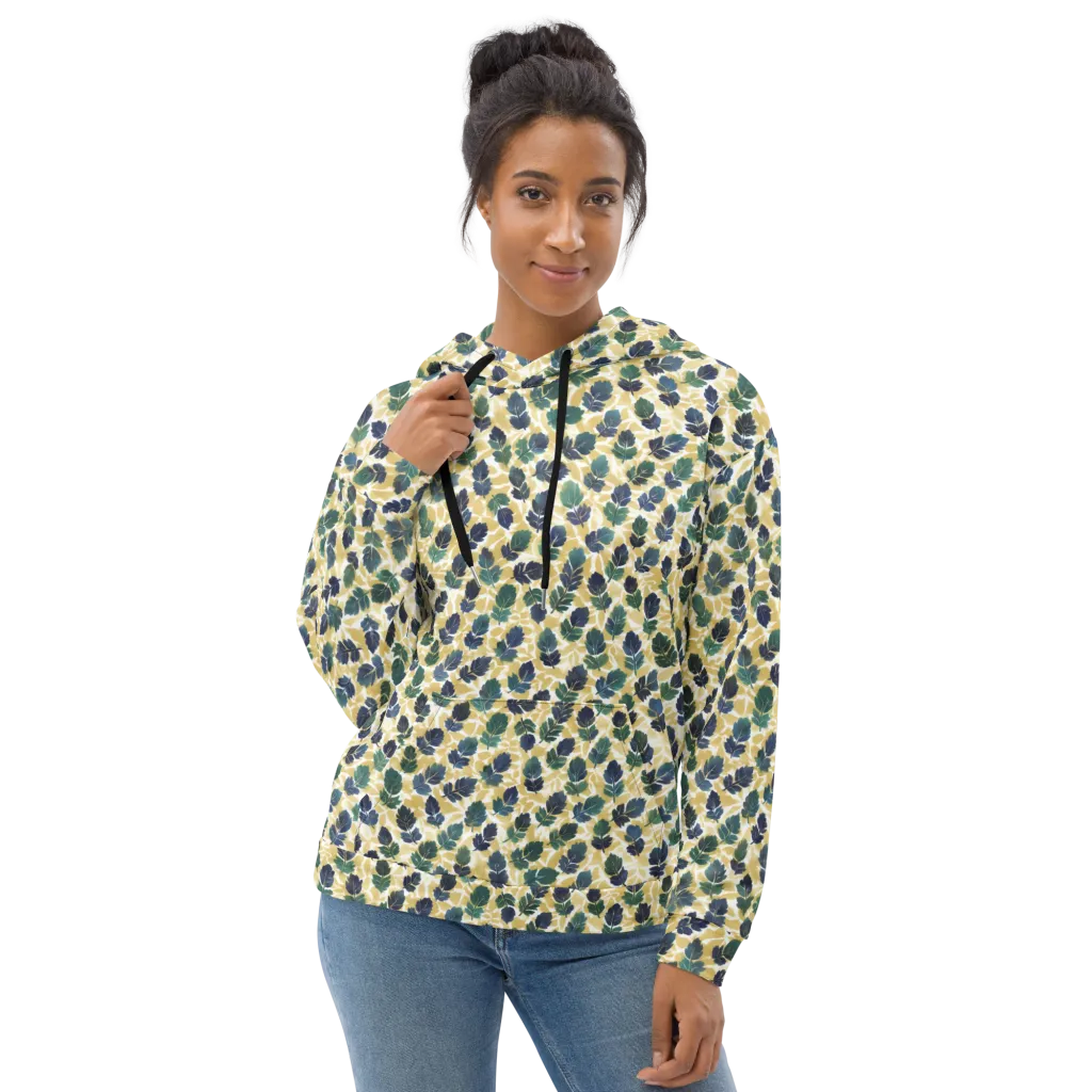 Golden Leaf Drift on Hoodie — Front