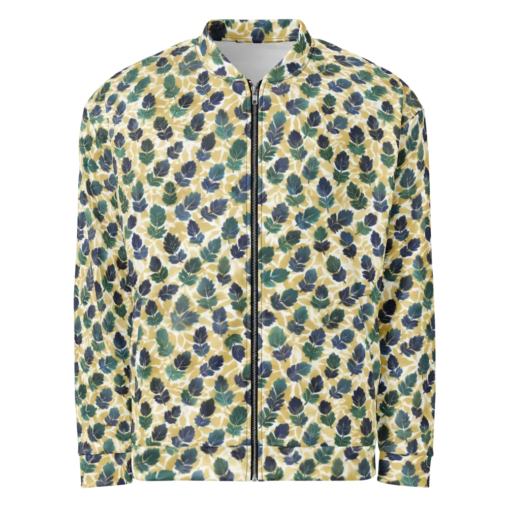 Golden Leaf Drift on Bomber Jacket — Front