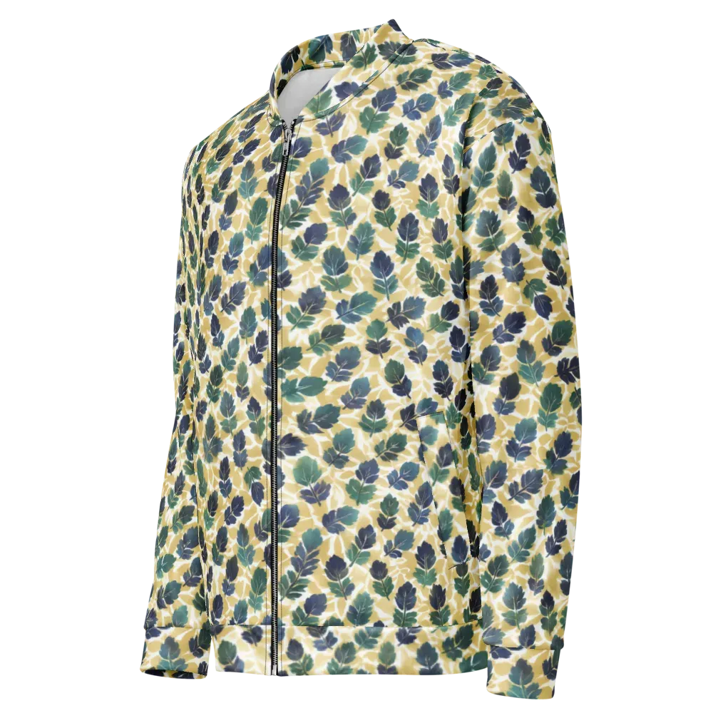 Golden Leaf Drift on Bomber Jacket — Left Front