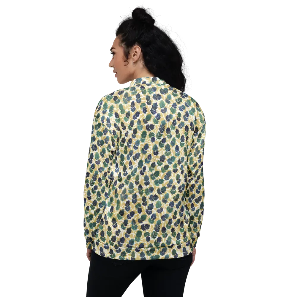Golden Leaf Drift on Bomber Jacket — Back