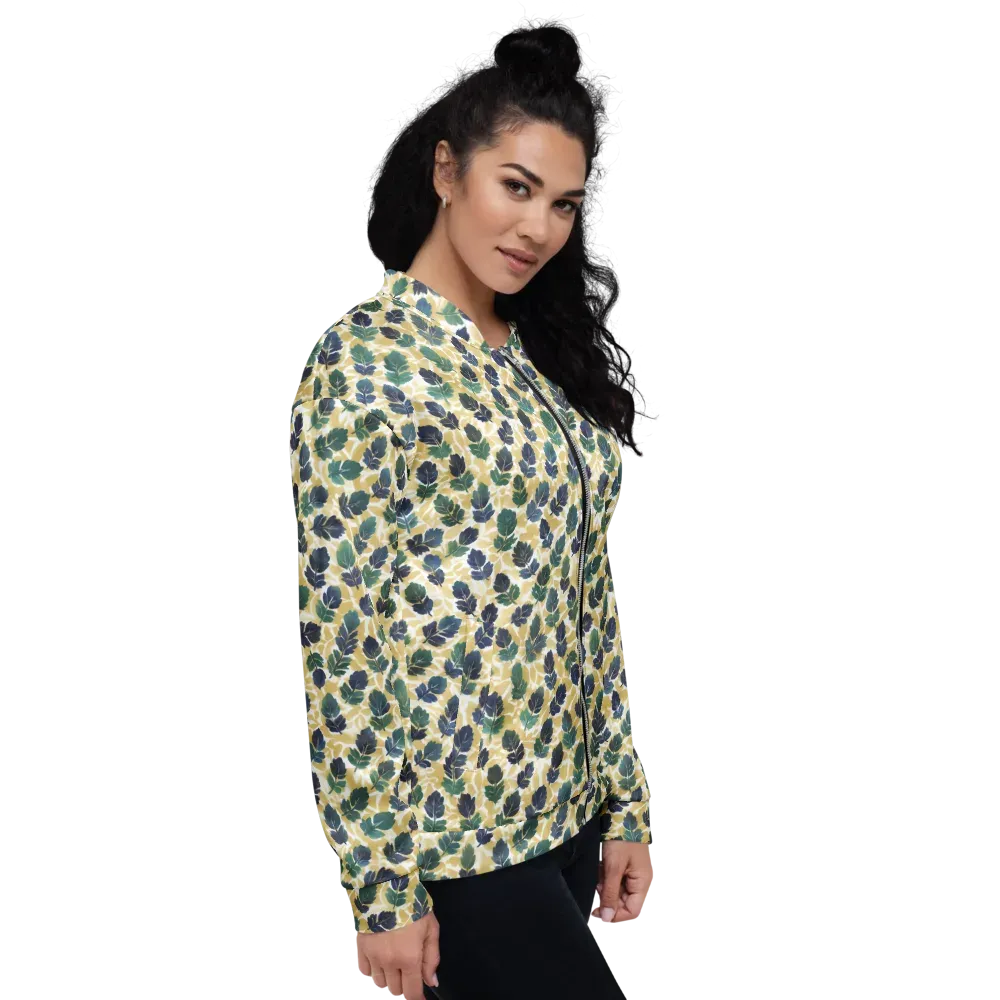 Golden Leaf Drift on Bomber Jacket — Right
