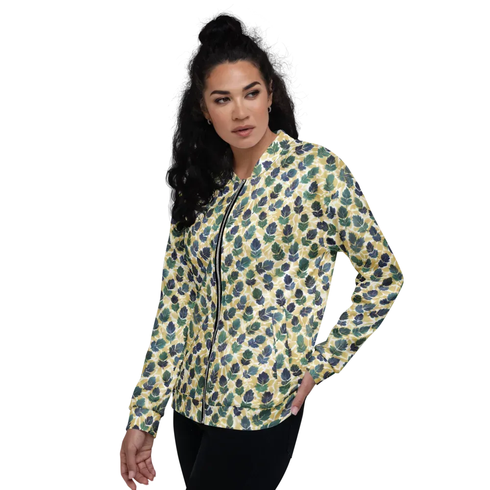 Golden Leaf Drift on Bomber Jacket — Left