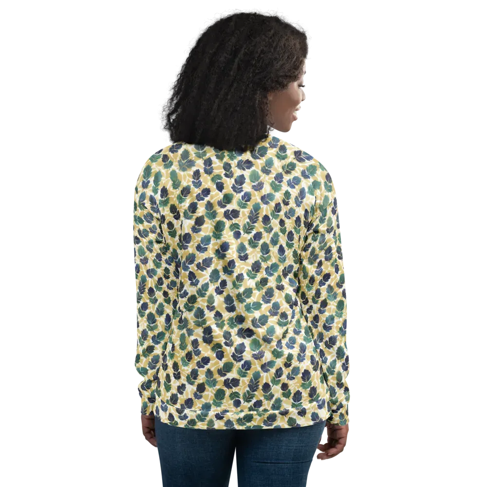 Golden Leaf Drift on Bomber Jacket — Back