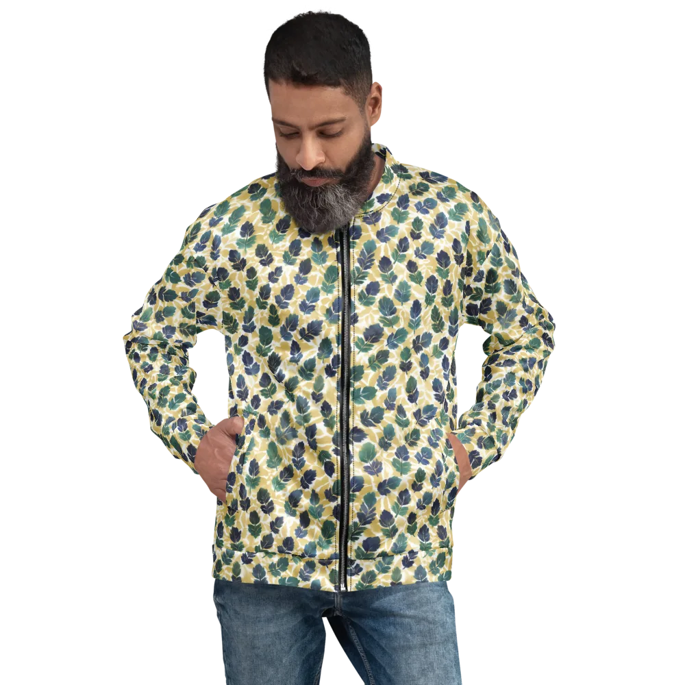 Golden Leaf Drift on Bomber Jacket — Front