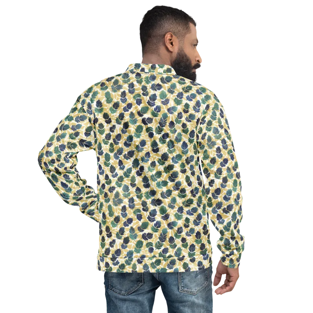 Golden Leaf Drift on Bomber Jacket — Back