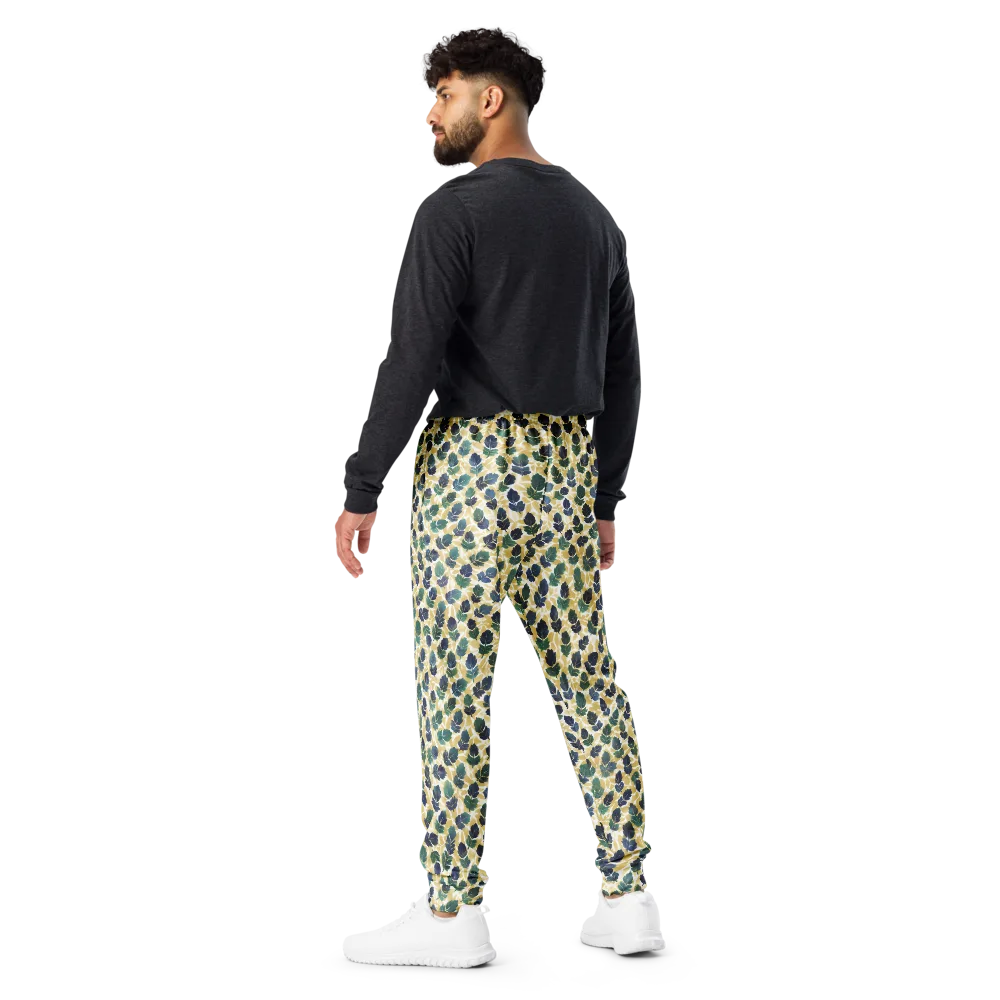 Golden Leaf Drift on Men's Joggers — Back
