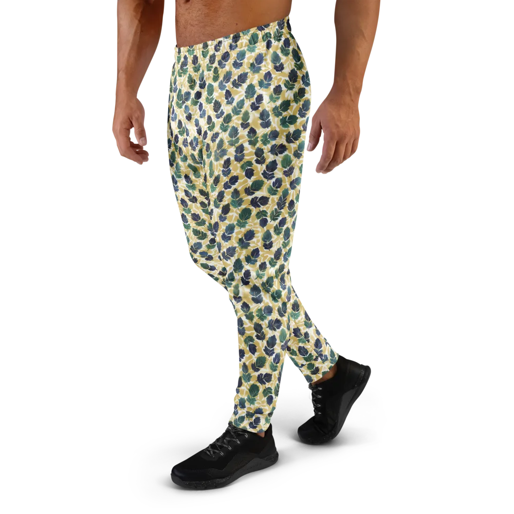 Golden Leaf Drift on Men's Joggers — Left