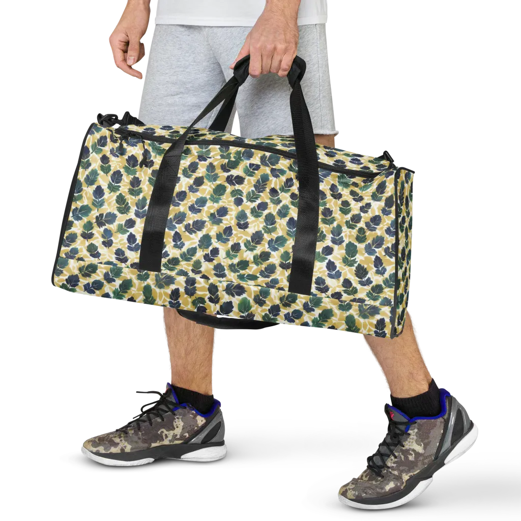 Golden Leaf Drift on Duffle Bag — Front