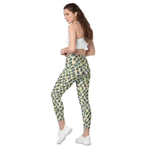 Golden Leaf Drift on a Leggings with Pockets