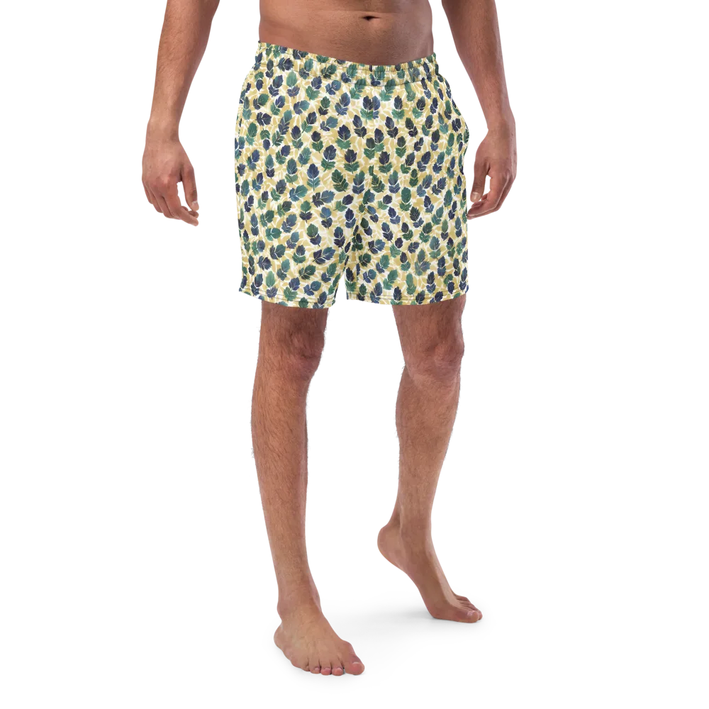 Golden Leaf Drift on Swim Trunks — Front