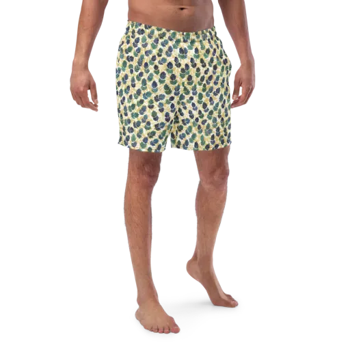 Golden Leaf Drift on a Swim Trunks