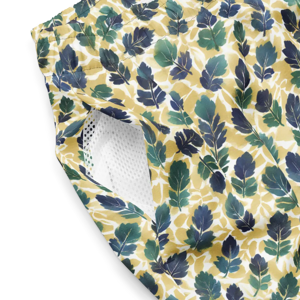 Golden Leaf Drift on Swim Trunks — Product details 2