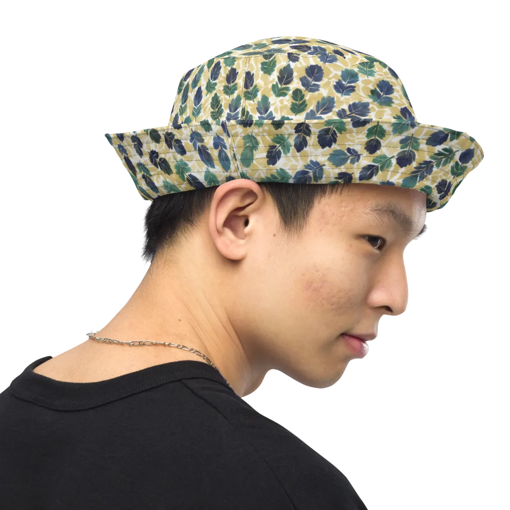 Golden Leaf Drift on Reversible Bucket Hat — Right Outside