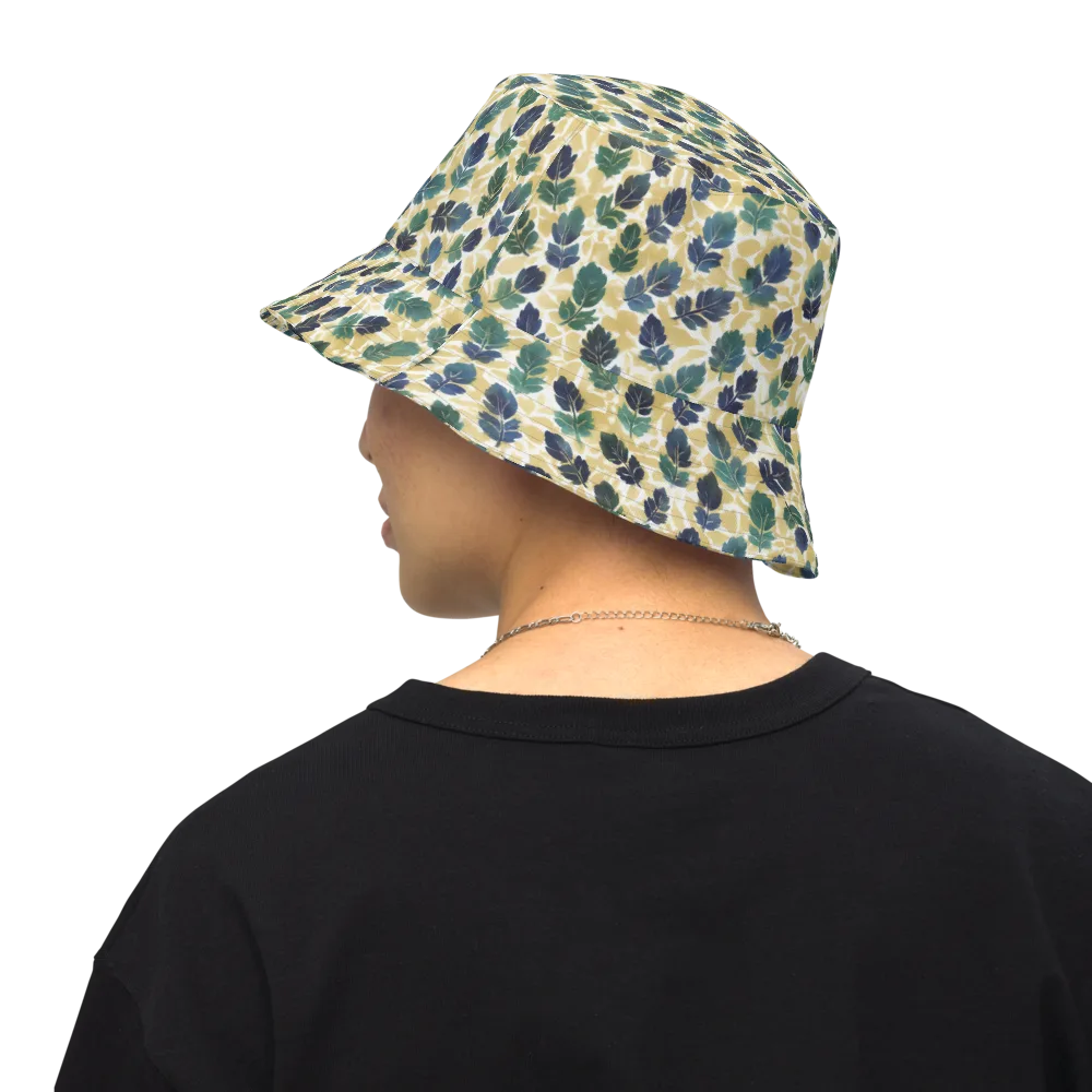 Golden Leaf Drift on Reversible Bucket Hat — Back Inside
