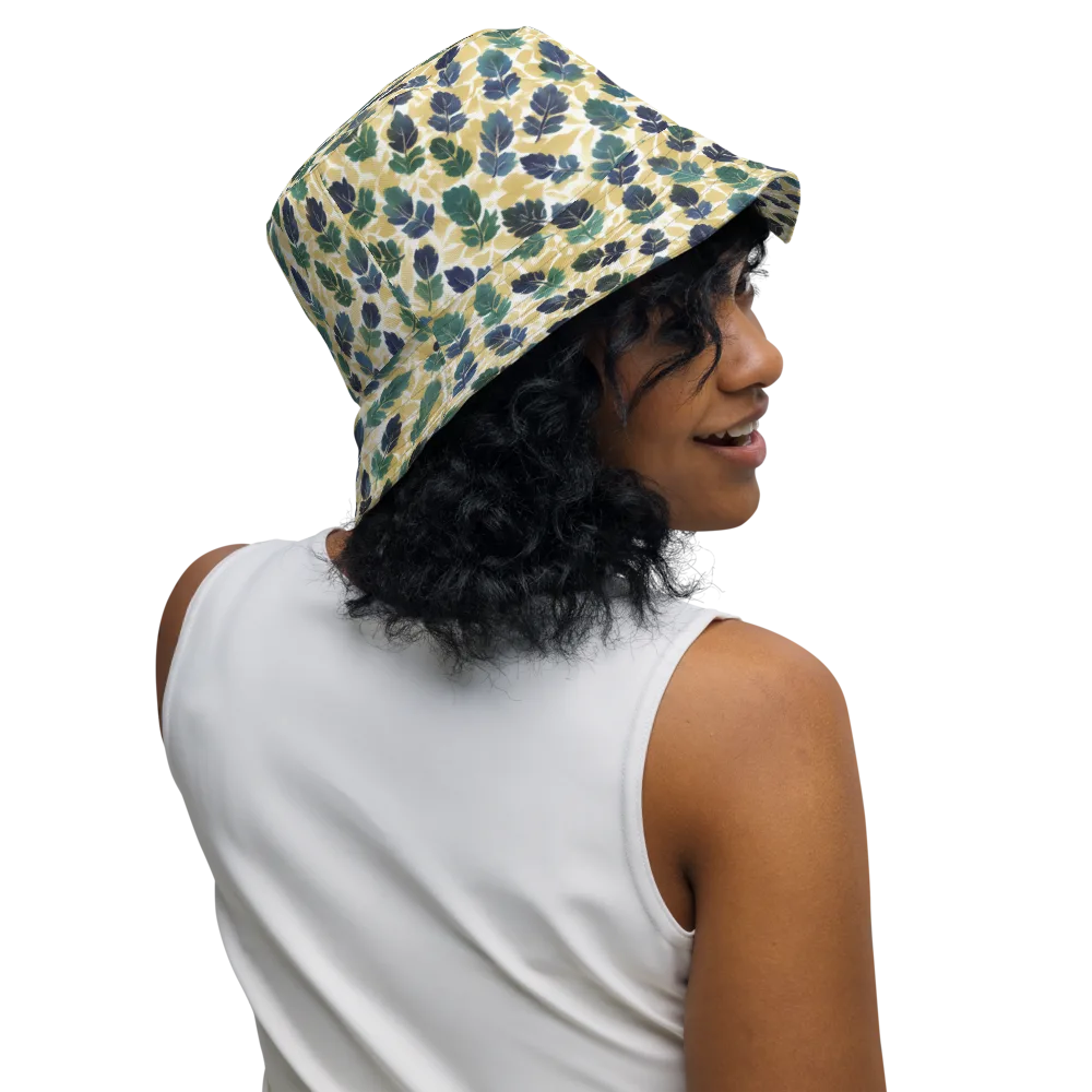 Golden Leaf Drift on Reversible Bucket Hat — Right Outside