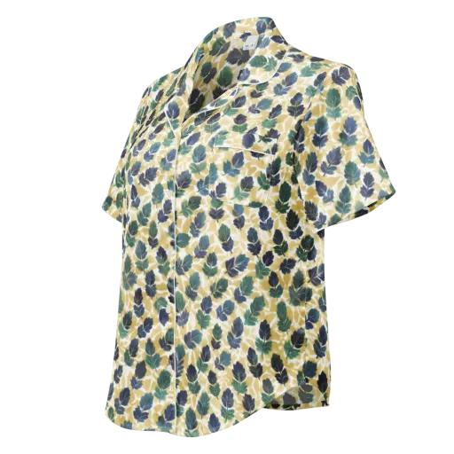 Golden Leaf Drift on a Women's Short Sleeve Pajama Top