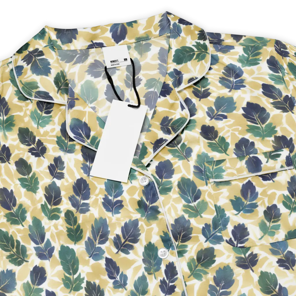 Golden Leaf Drift on Women's Short Sleeve Pajama Top — Product details