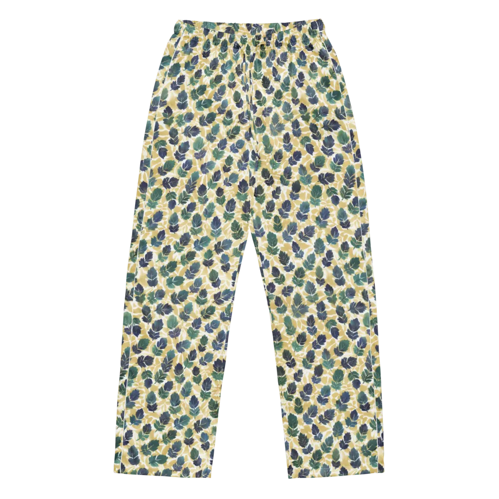 Golden Leaf Drift on Women's Pajama Pants — Front