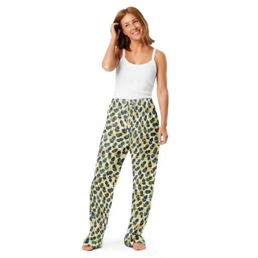 Golden Leaf Drift on a Women's Pajama Pants