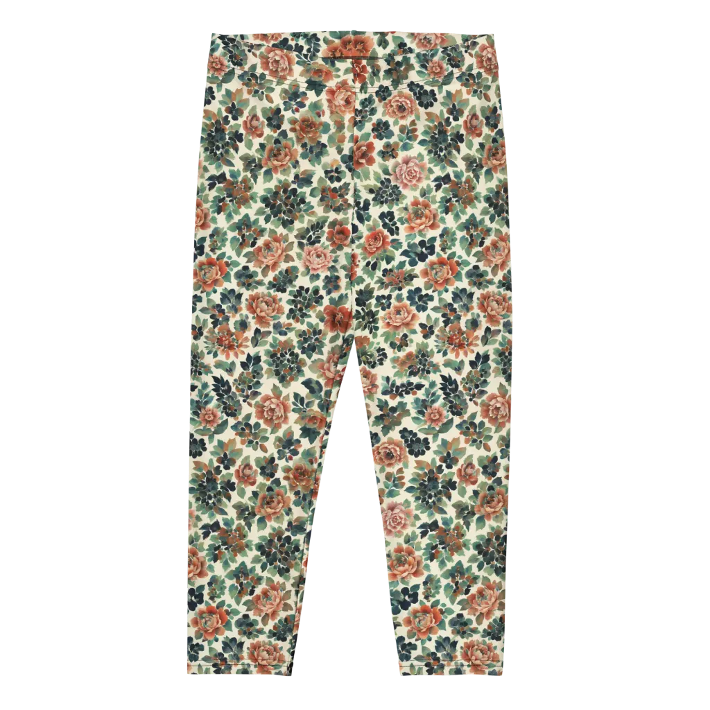 Twilight Rose Garden on Capri Leggings — Front