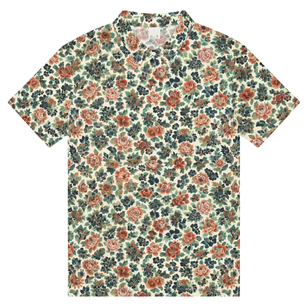 Twilight Rose Garden on Men's Slim Fit Polo Shirt — Front